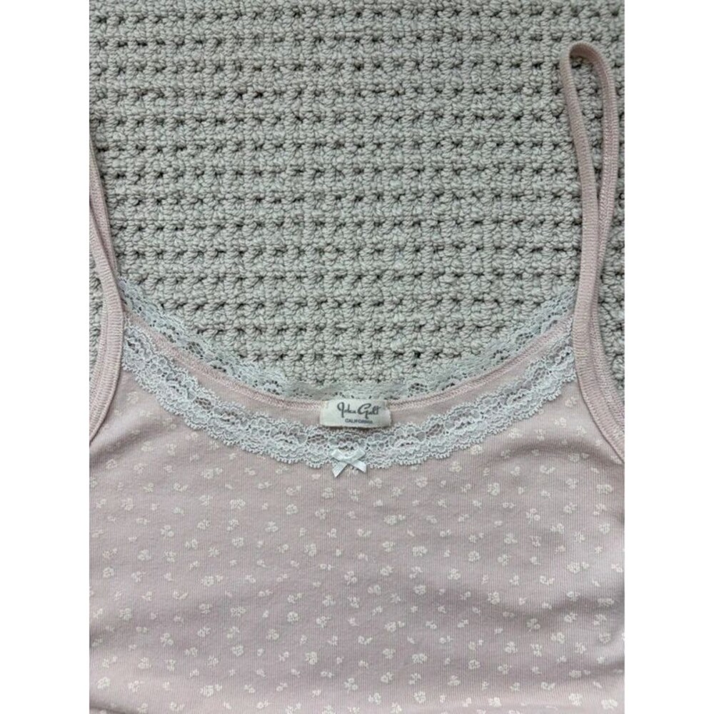 Brandy Melville Pink cream lace cami